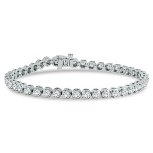 5 Carat TW Three Prong Diamond Tennis Bracelet in 14K White Gold